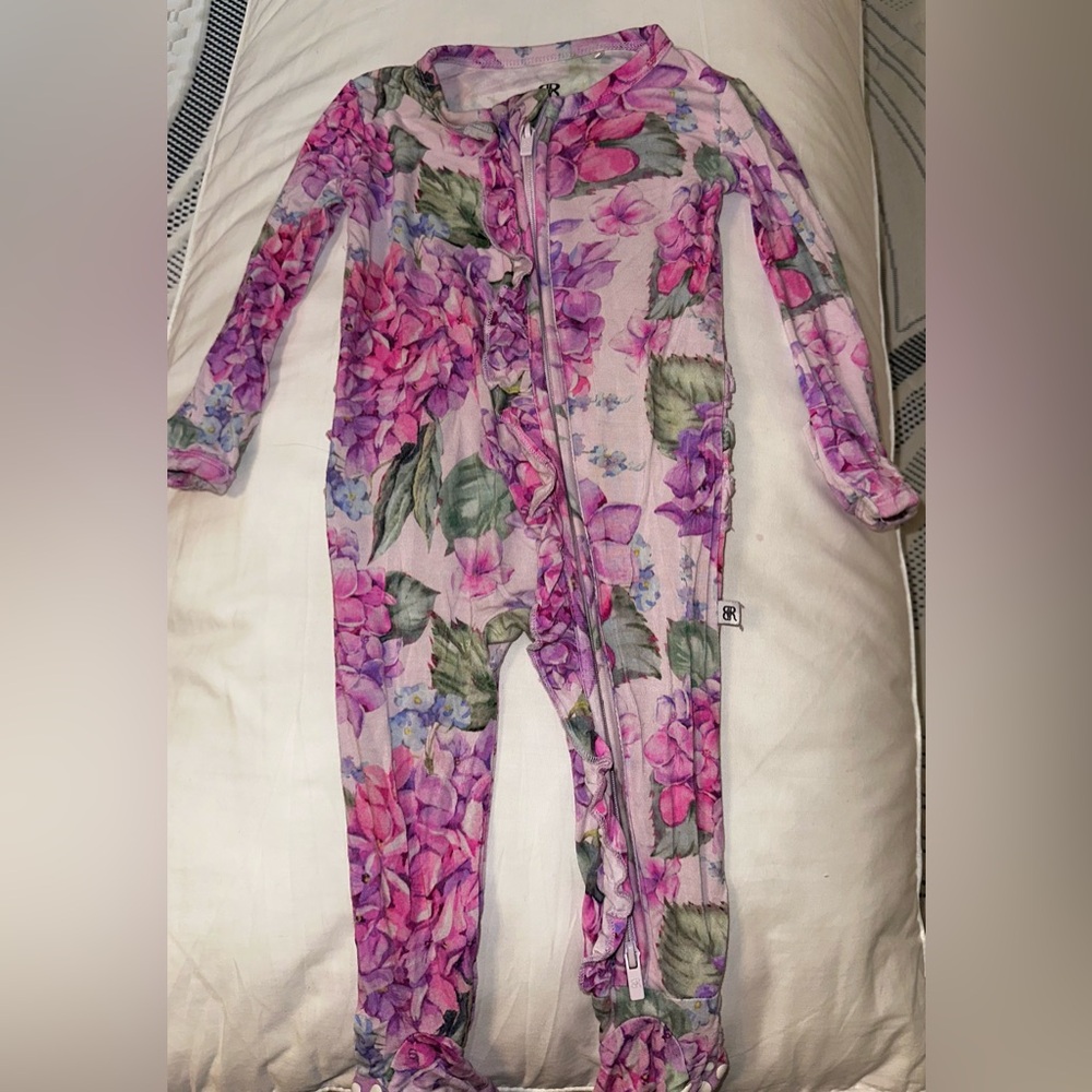 Bums & Roses Floral Footie Pajama